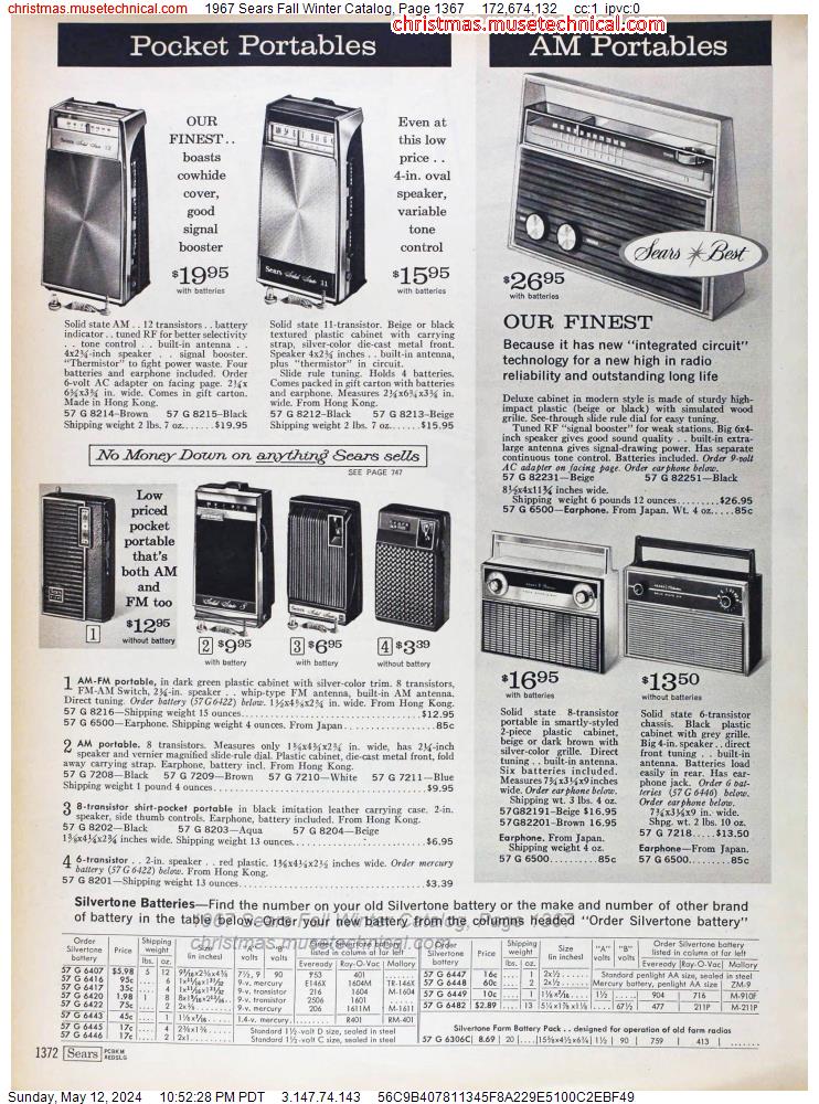 1967 Sears Fall Winter Catalog, Page 1367