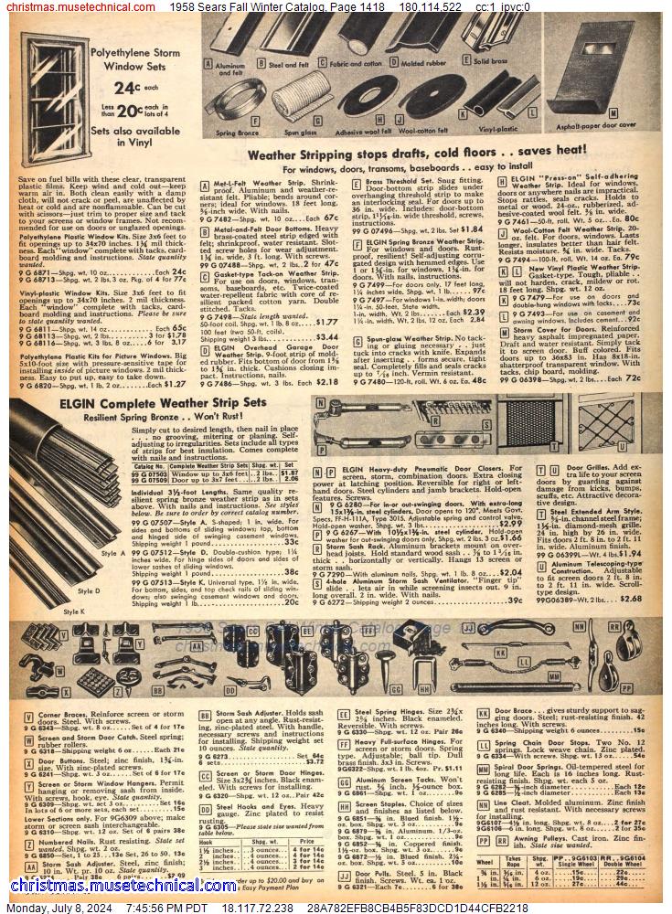 1958 Sears Fall Winter Catalog, Page 1418