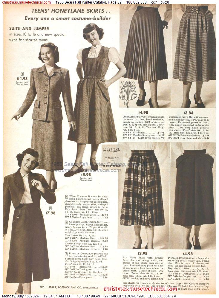 1950 Sears Fall Winter Catalog, Page 82