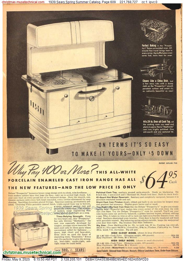 1939 Sears Spring Summer Catalog, Page 609