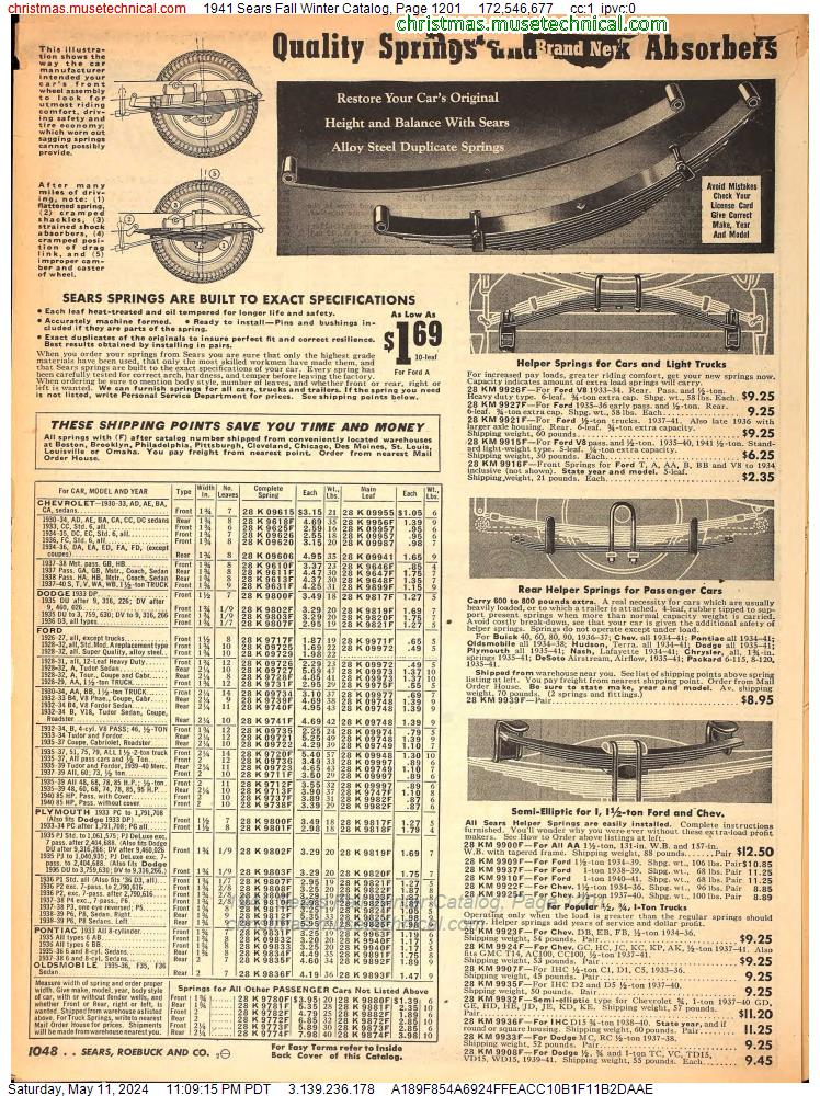 1941 Sears Fall Winter Catalog, Page 1201