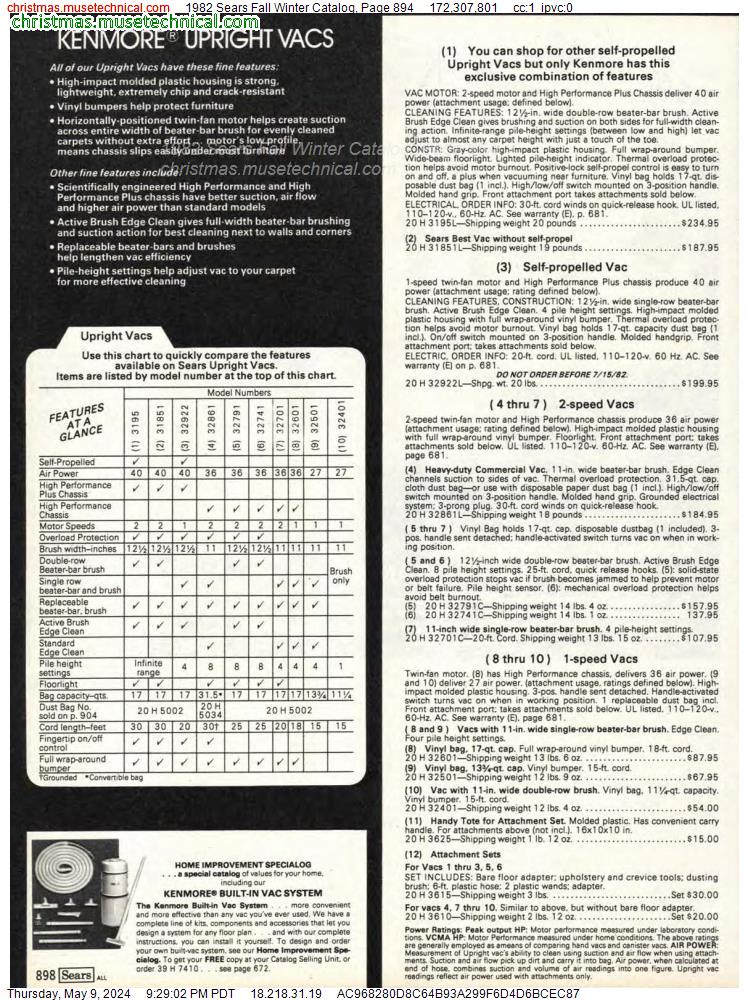 1982 Sears Fall Winter Catalog, Page 894