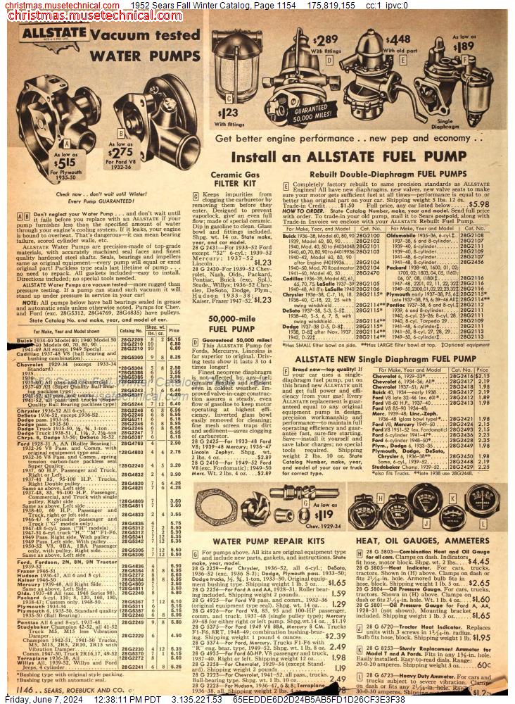 1952 Sears Fall Winter Catalog, Page 1154