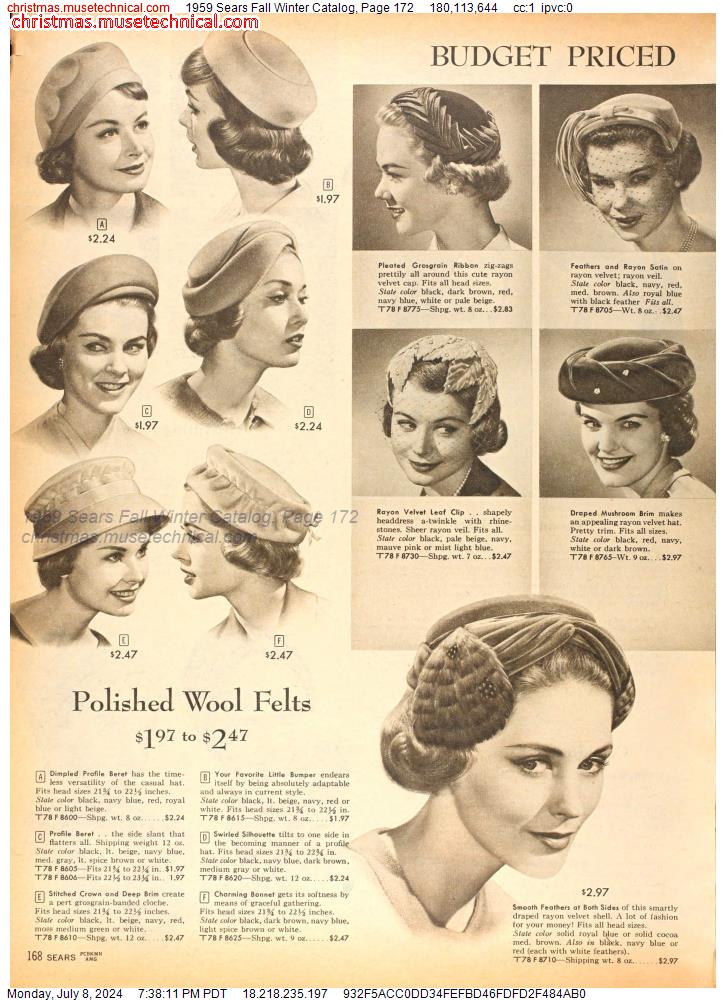 1959 Sears Fall Winter Catalog, Page 172