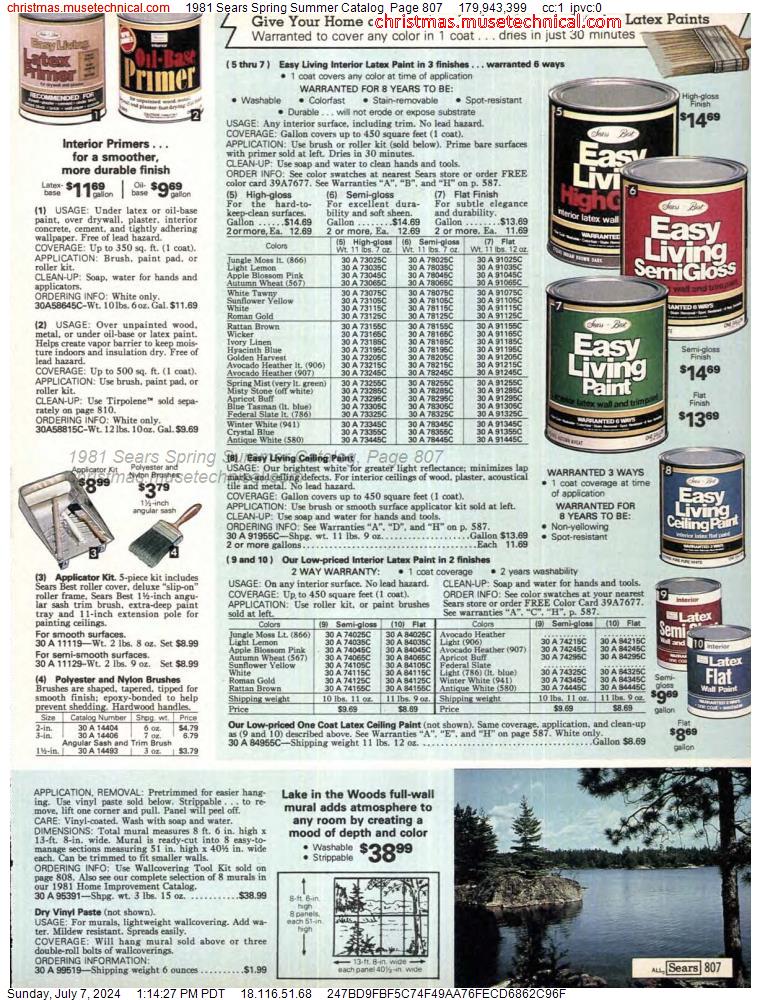 1981 Sears Spring Summer Catalog, Page 807