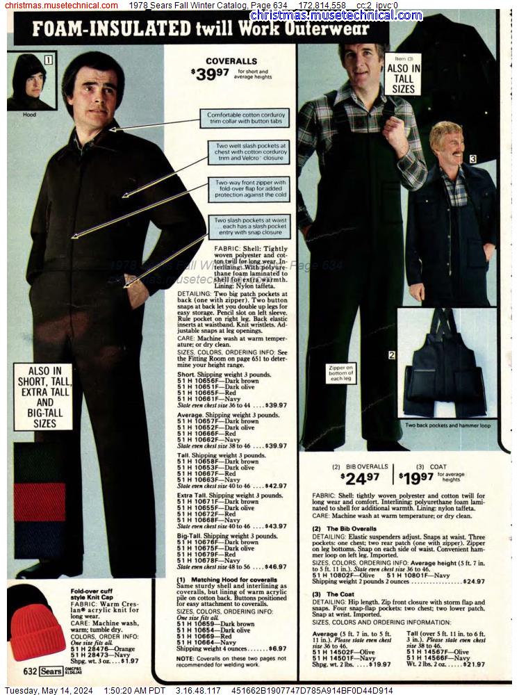 1978 Sears Fall Winter Catalog, Page 634