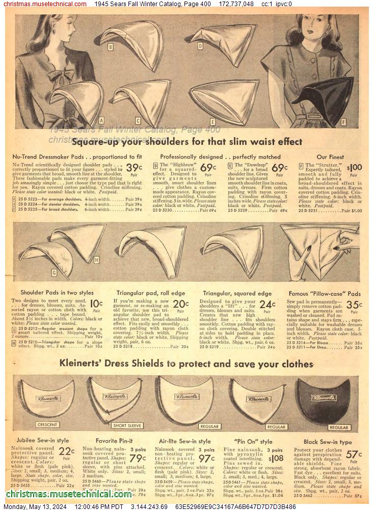 1945 Sears Fall Winter Catalog, Page 400
