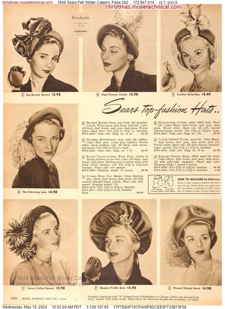 1949 Sears Fall Winter Catalog, Page 282
