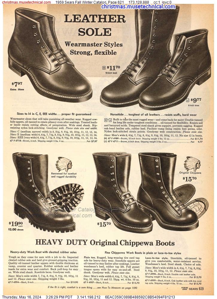1959 Sears Fall Winter Catalog, Page 621