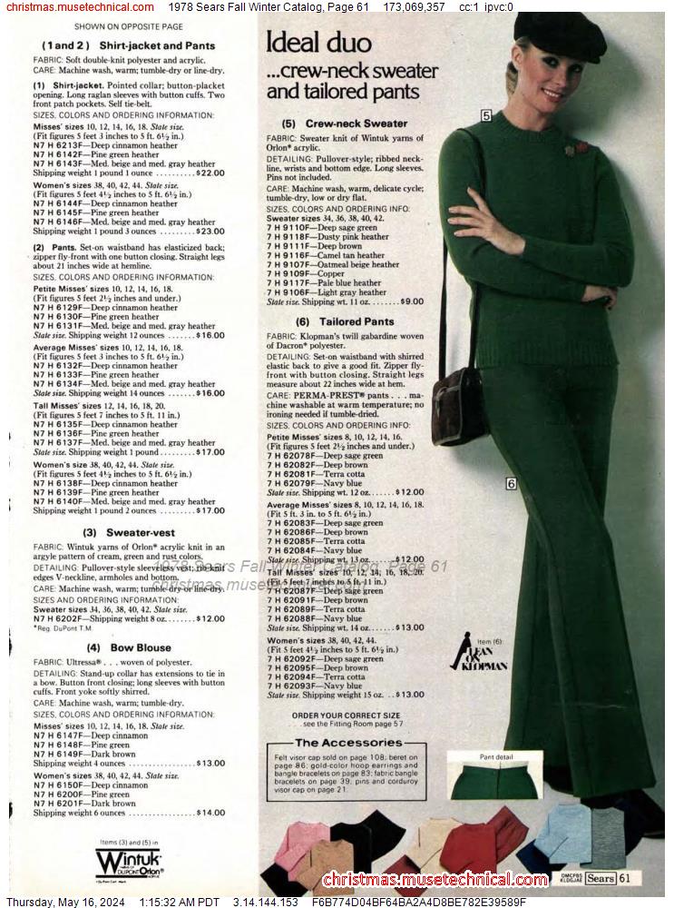 1978 Sears Fall Winter Catalog, Page 61