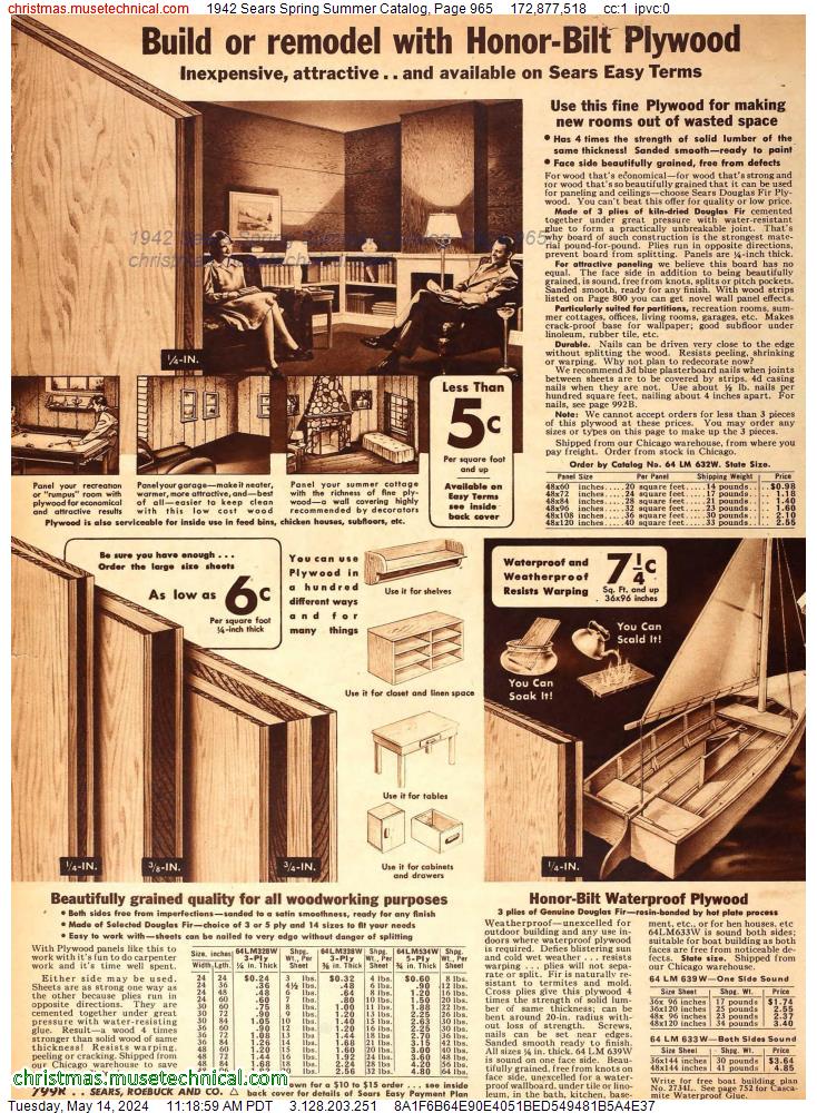 1942 Sears Spring Summer Catalog, Page 965