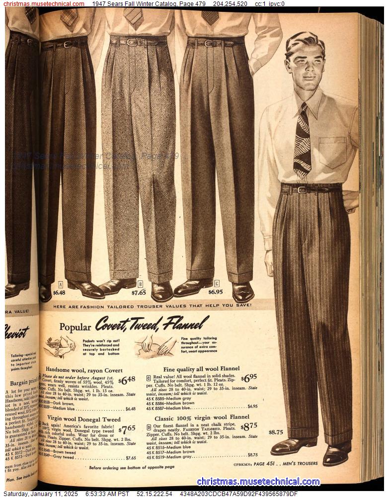 1947 Sears Fall Winter Catalog, Page 479