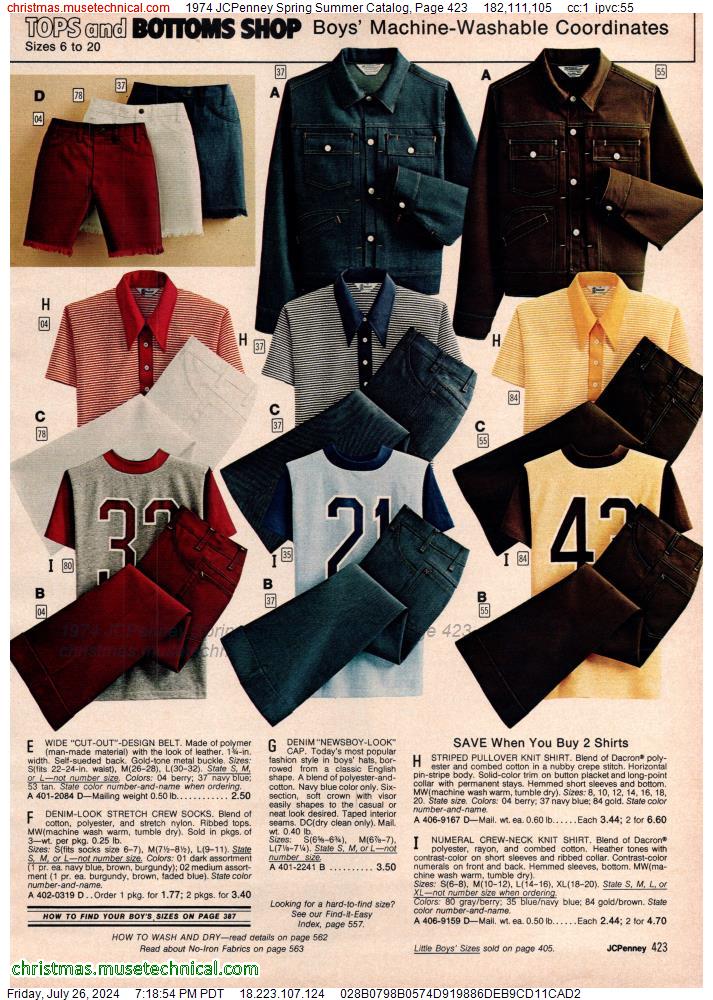 1974 JCPenney Spring Summer Catalog, Page 423