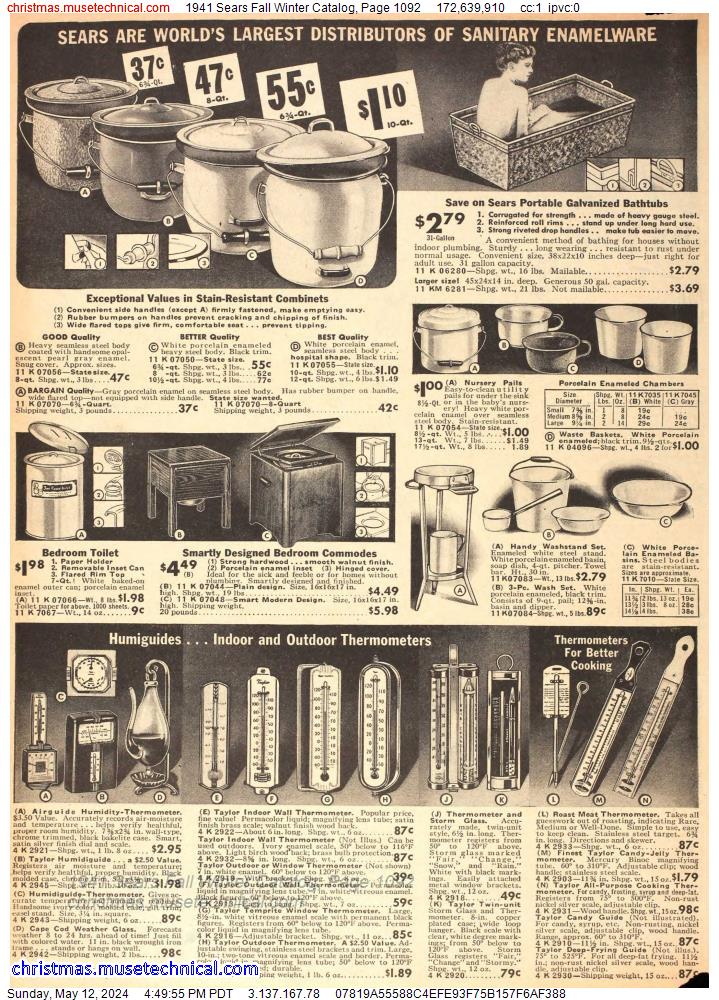 1941 Sears Fall Winter Catalog, Page 1092