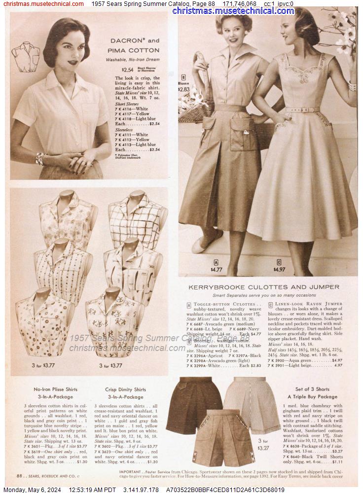 1957 Sears Spring Summer Catalog, Page 88