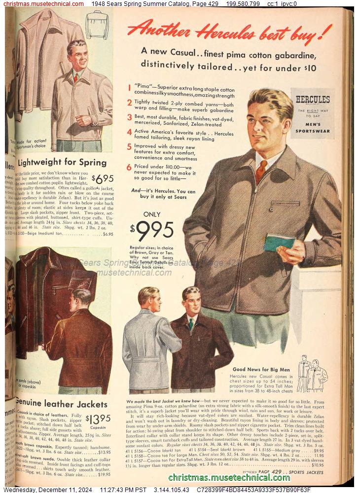 1948 Sears Spring Summer Catalog, Page 429