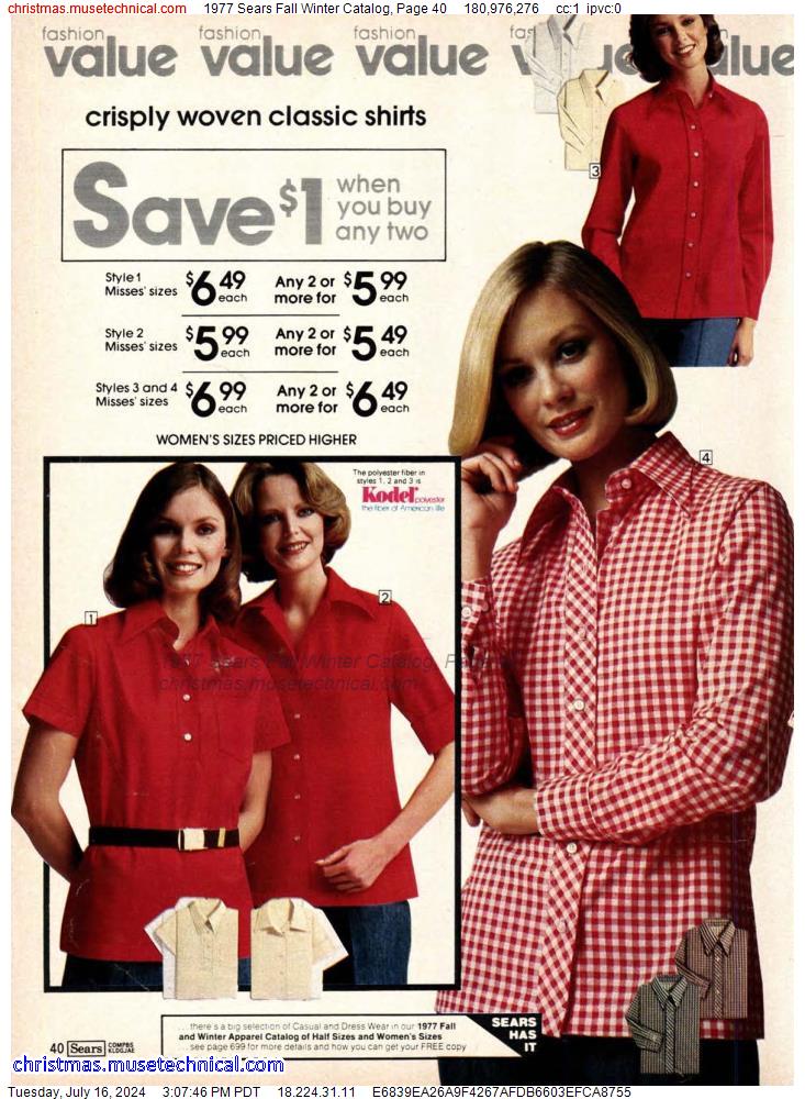 1977 Sears Fall Winter Catalog, Page 40