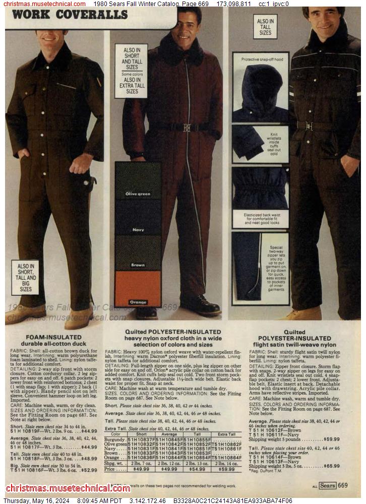 1980 Sears Fall Winter Catalog, Page 669