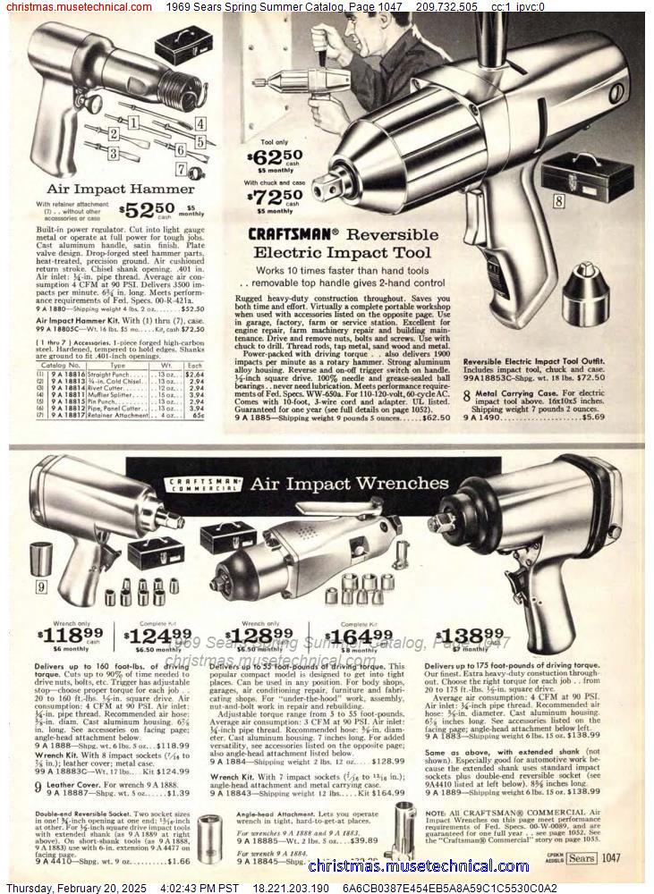 1969 Sears Spring Summer Catalog, Page 1047