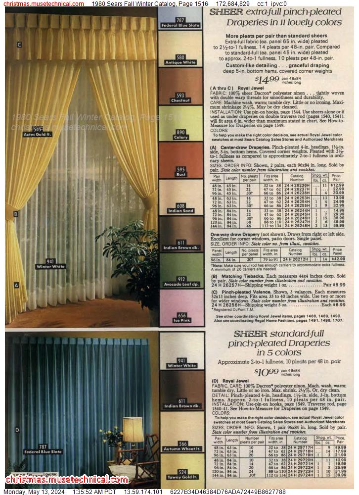 1980 Sears Fall Winter Catalog, Page 1516