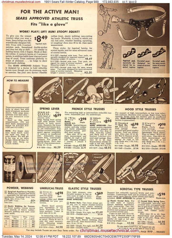 1951 Sears Fall Winter Catalog, Page 989