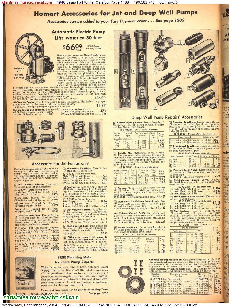 1946 Sears Fall Winter Catalog, Page 1188