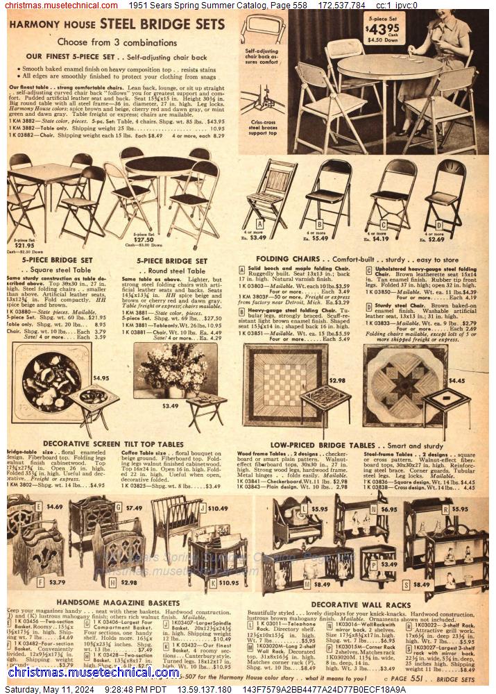 1951 Sears Spring Summer Catalog, Page 558