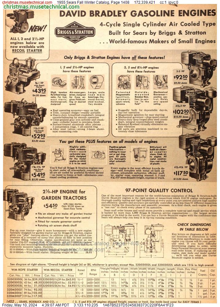 1955 Sears Fall Winter Catalog, Page 1408