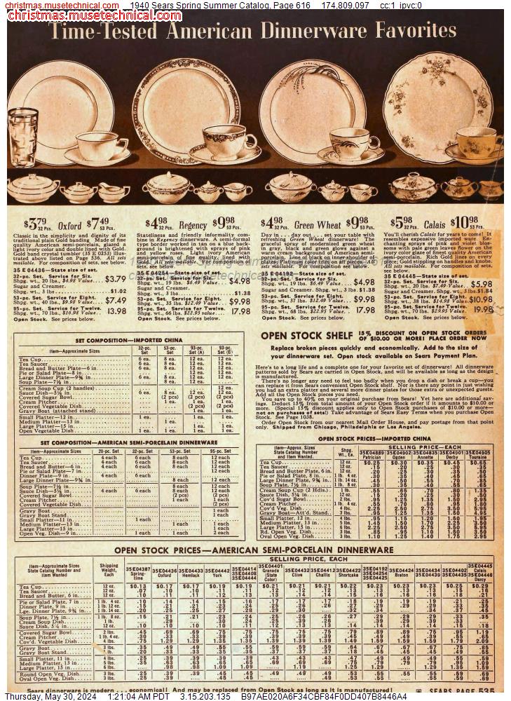 1940 Sears Spring Summer Catalog, Page 616