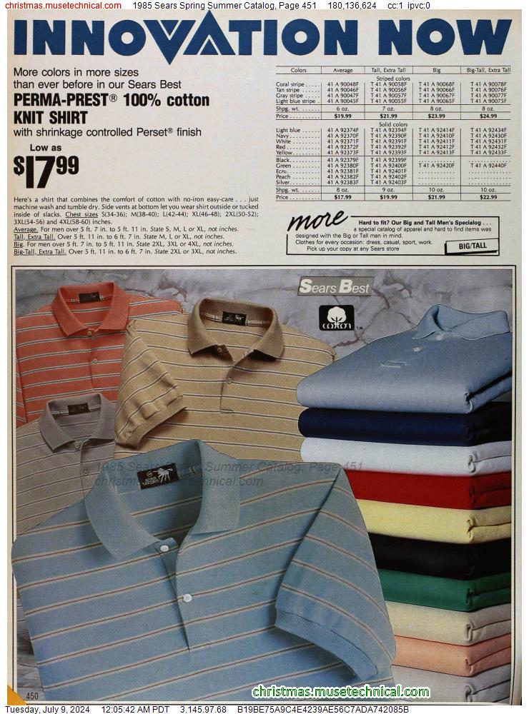 1985 Sears Spring Summer Catalog, Page 451