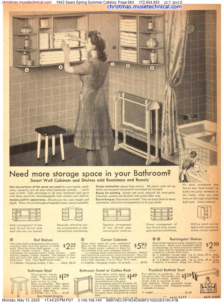 1943 Sears Spring Summer Catalog, Page 664