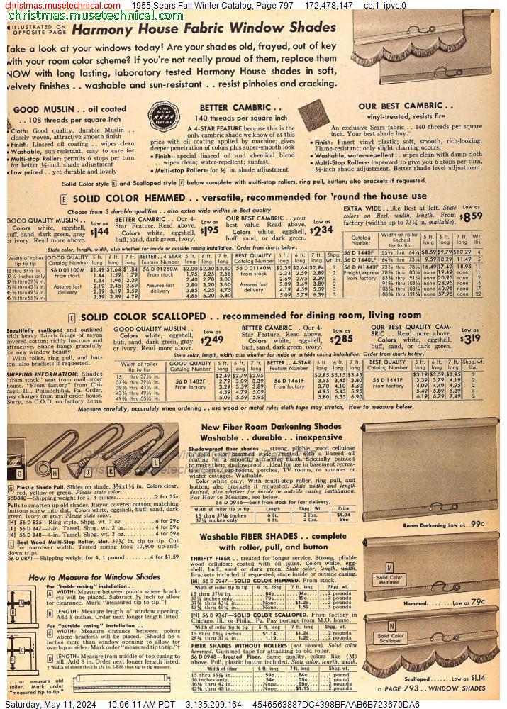 1955 Sears Fall Winter Catalog, Page 797