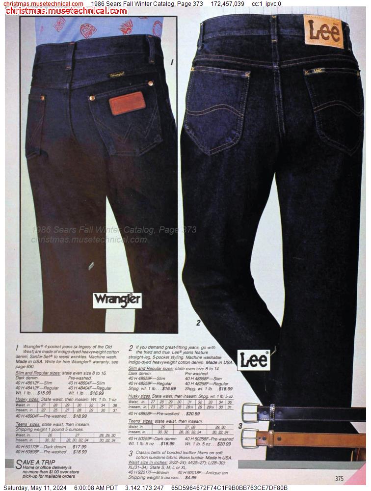 1986 Sears Fall Winter Catalog, Page 373