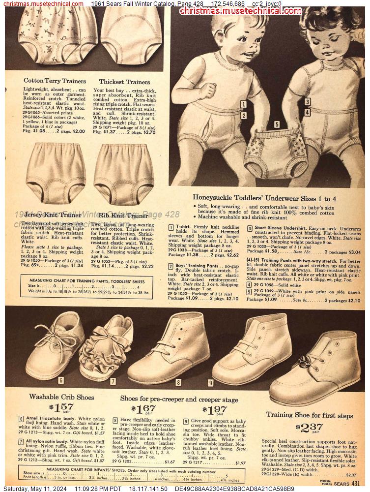 1961 Sears Fall Winter Catalog, Page 428