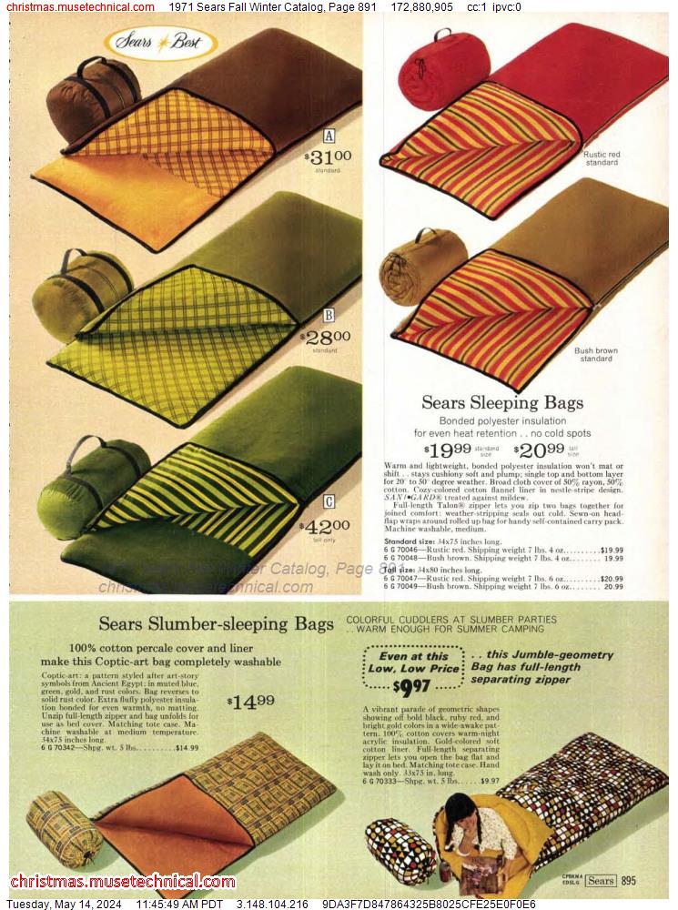 1971 Sears Fall Winter Catalog, Page 891