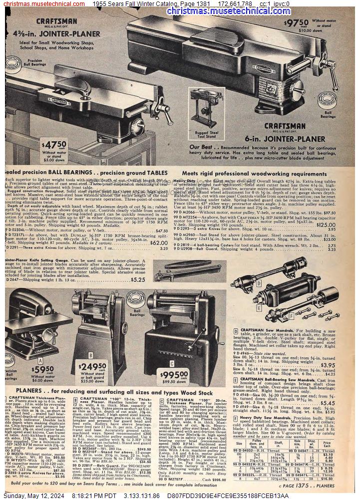 1955 Sears Fall Winter Catalog, Page 1381