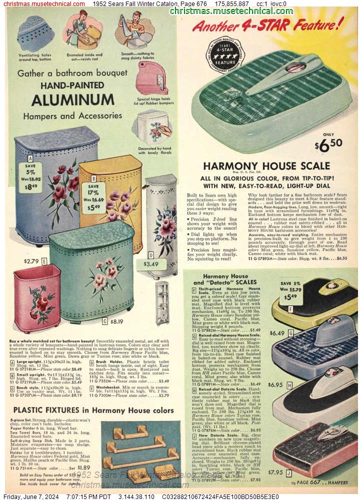 1952 Sears Fall Winter Catalog, Page 676