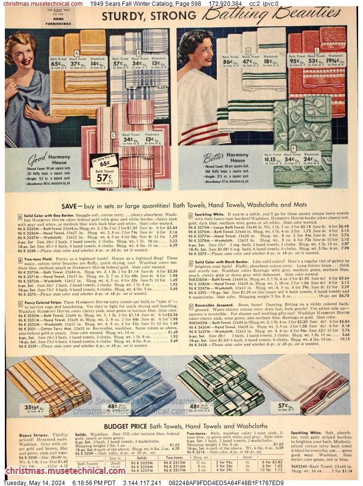 1949 Sears Fall Winter Catalog, Page 598