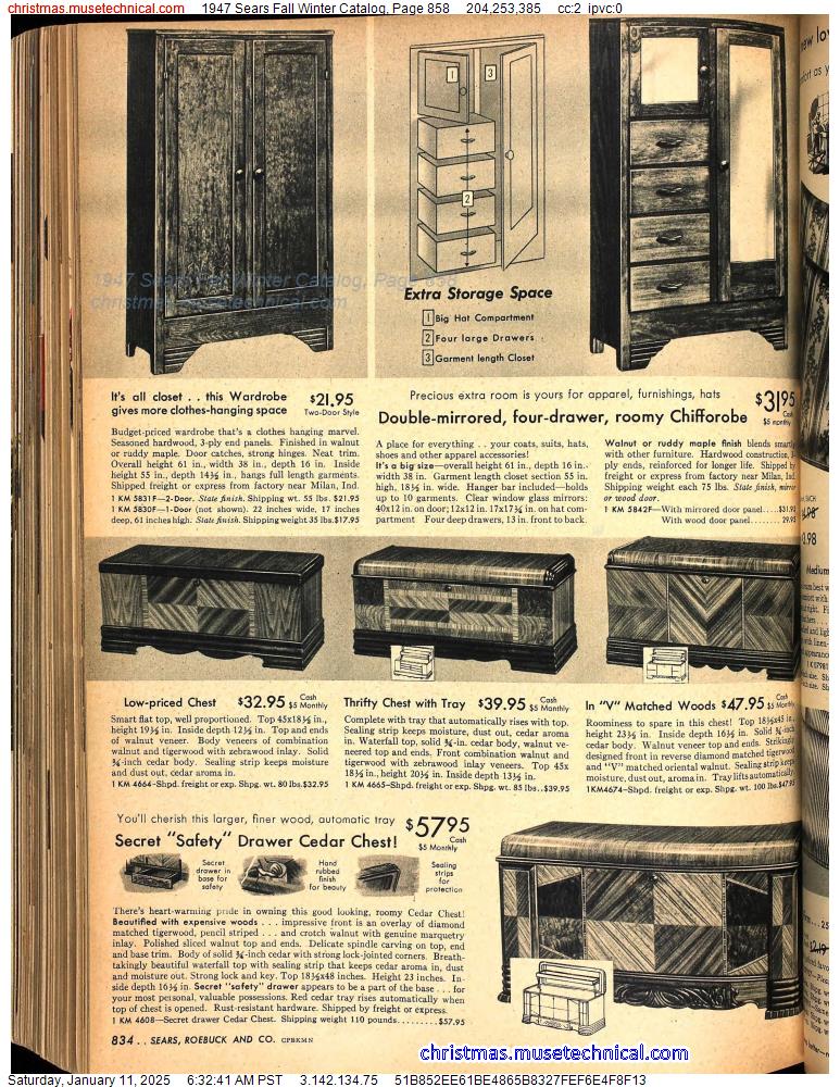 1947 Sears Fall Winter Catalog, Page 858