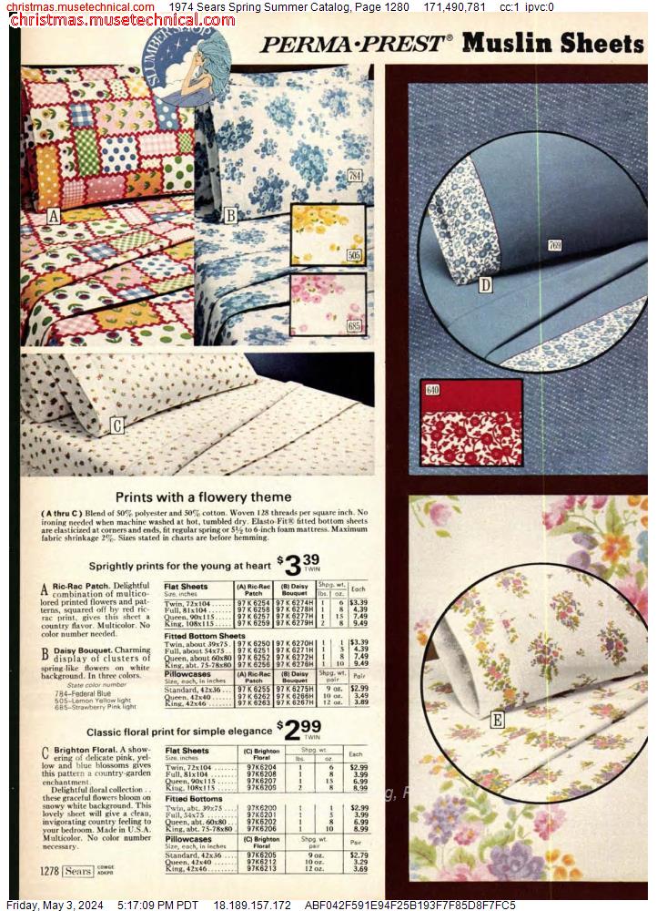 1974 Sears Spring Summer Catalog, Page 1280