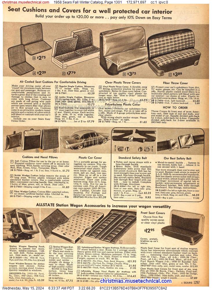 1958 Sears Fall Winter Catalog, Page 1301
