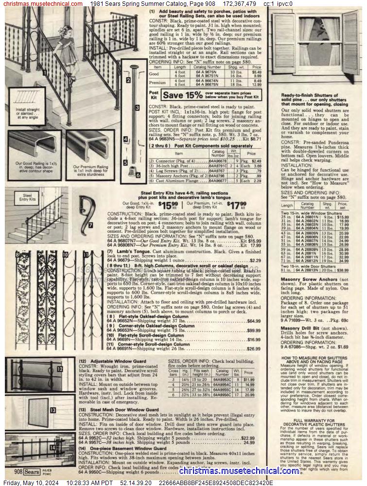 1981 Sears Spring Summer Catalog, Page 908