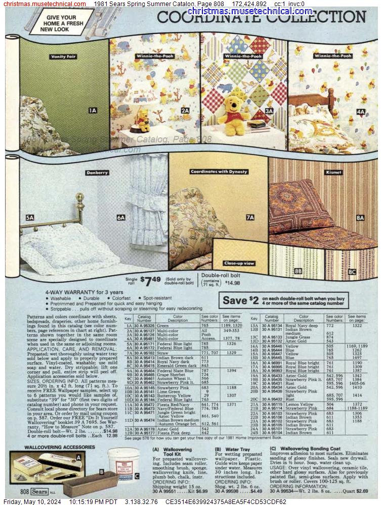 1981 Sears Spring Summer Catalog, Page 808