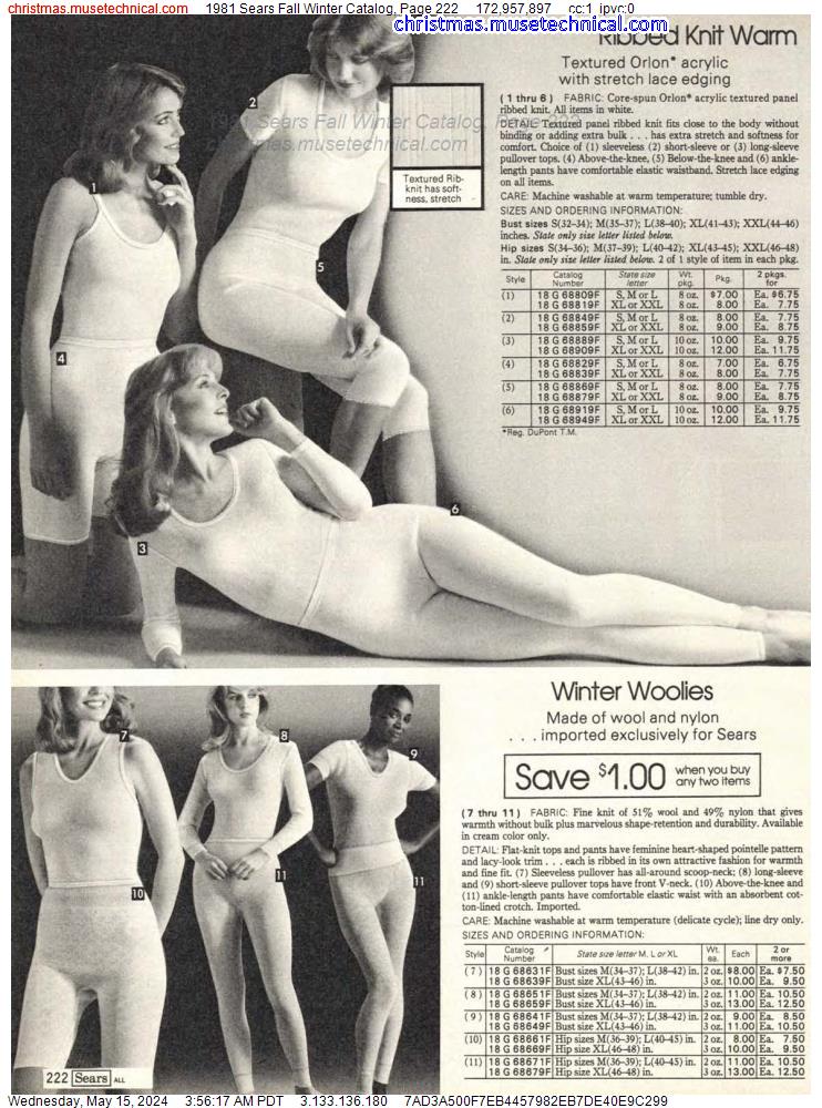1981 Sears Fall Winter Catalog, Page 222