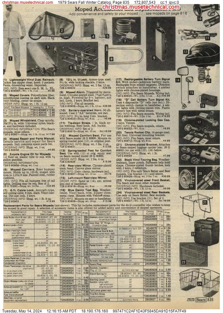1979 Sears Fall Winter Catalog, Page 835