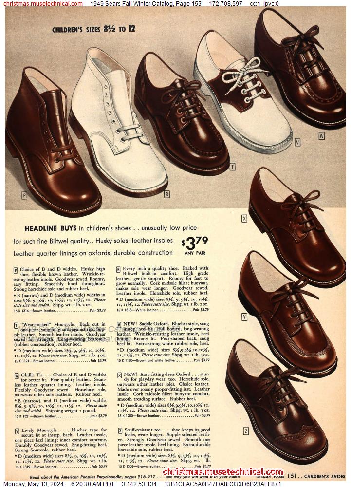1949 Sears Fall Winter Catalog, Page 153