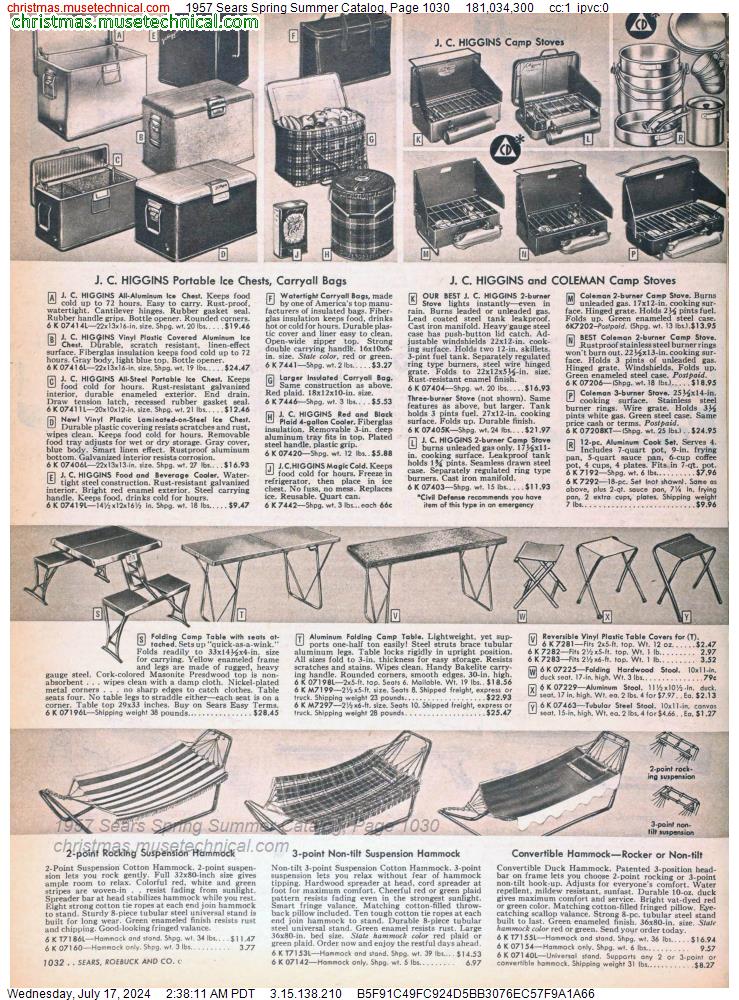 1957 Sears Spring Summer Catalog, Page 1030