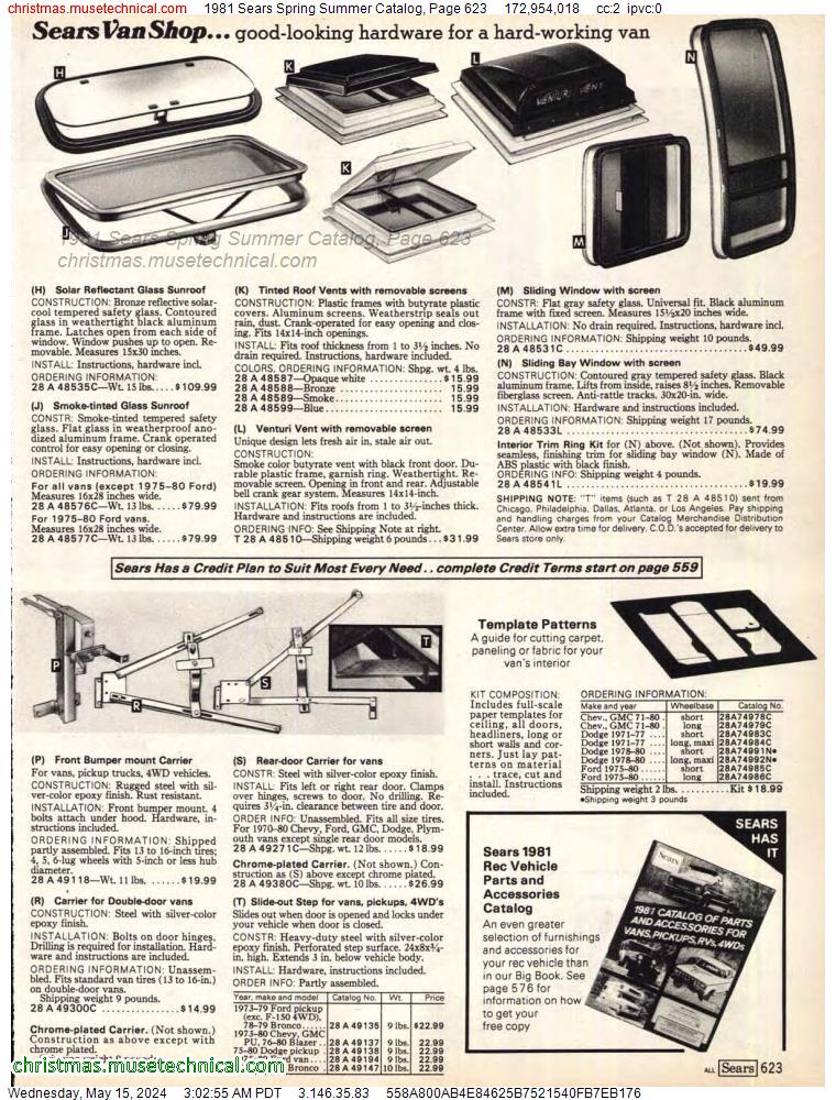 1981 Sears Spring Summer Catalog, Page 623