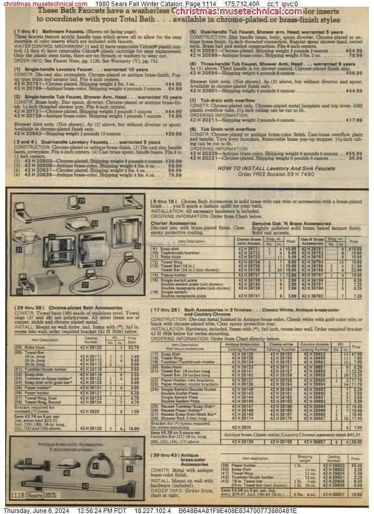 1980 Sears Fall Winter Catalog, Page 1114