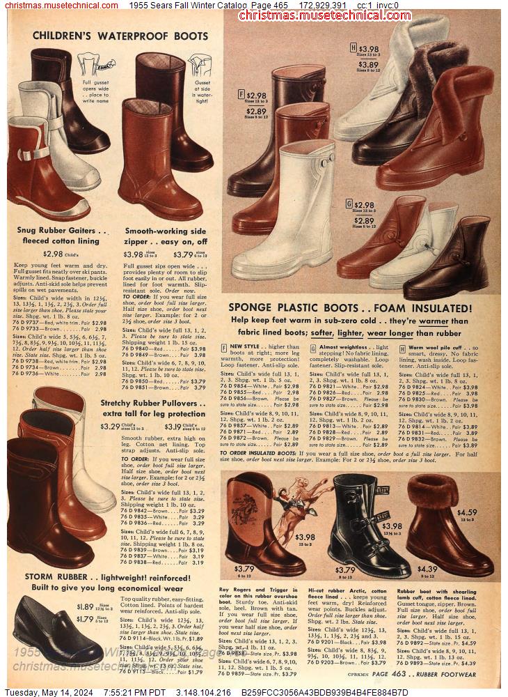 1955 Sears Fall Winter Catalog, Page 465